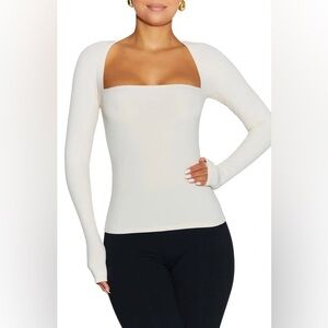 Naked Wardrobe Cream Long Sleeve Top